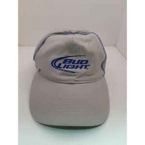 Bud Light Vintage Hat Cap Adult Snap Back OSFA | Gray & Blue‎